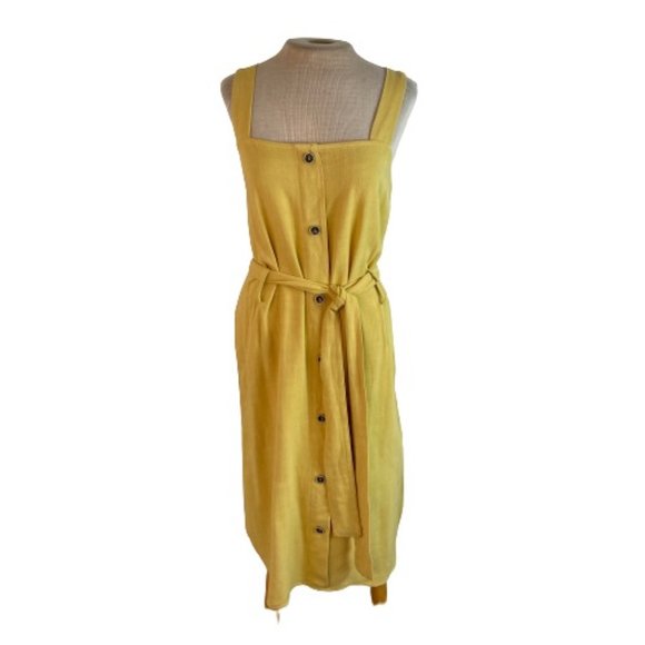 Potter's Pot Dresses & Skirts - Potter's Pot Linen Blend Tank Dress Yellow Medium